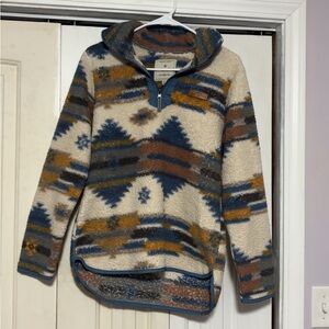 Simply Southern Fleece Pullover with Blue and Cream